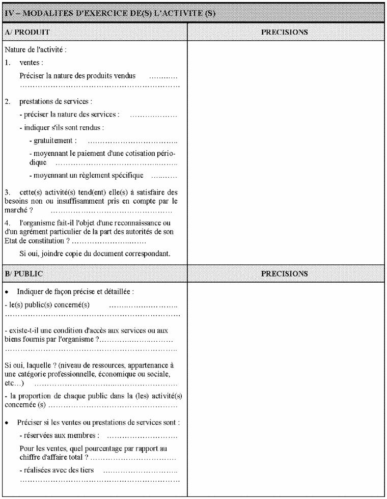 5ème partie du questionnaire relatif à la situation fiscale des OSBLn'ayant pas leur siège social en France