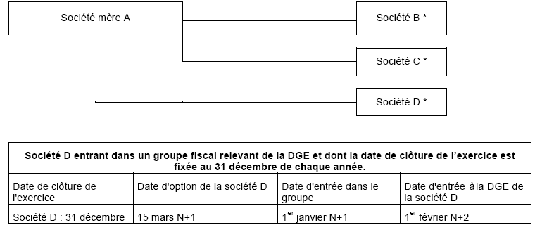 groupe fiscal relevant de la DGE