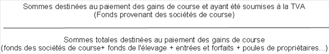 Ratio déterminant le coefficient de taxation