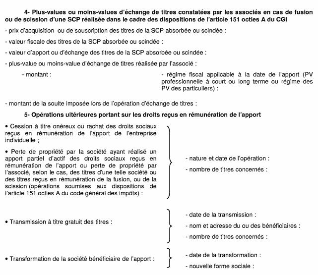 FORMULAIRE - BIC - IS - Etat de suivi prévu au II de l'article 151 octies du code général des impôts (2)