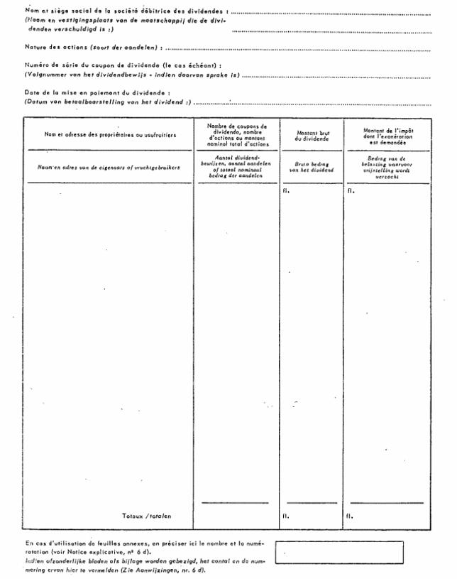 FORMULAIRE - INT - Réduction de l'impôt néerlandais sur les dividendes en vertu de l'article 10, paragraphe 2, b de la convention (4)