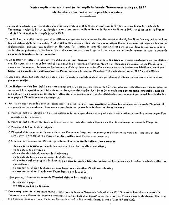 FORMULAIRE - INT - Réduction de l'impôt néerlandais sur les dividendes en vertu de l'article 10, paragraphe 2, b de la convention (9)