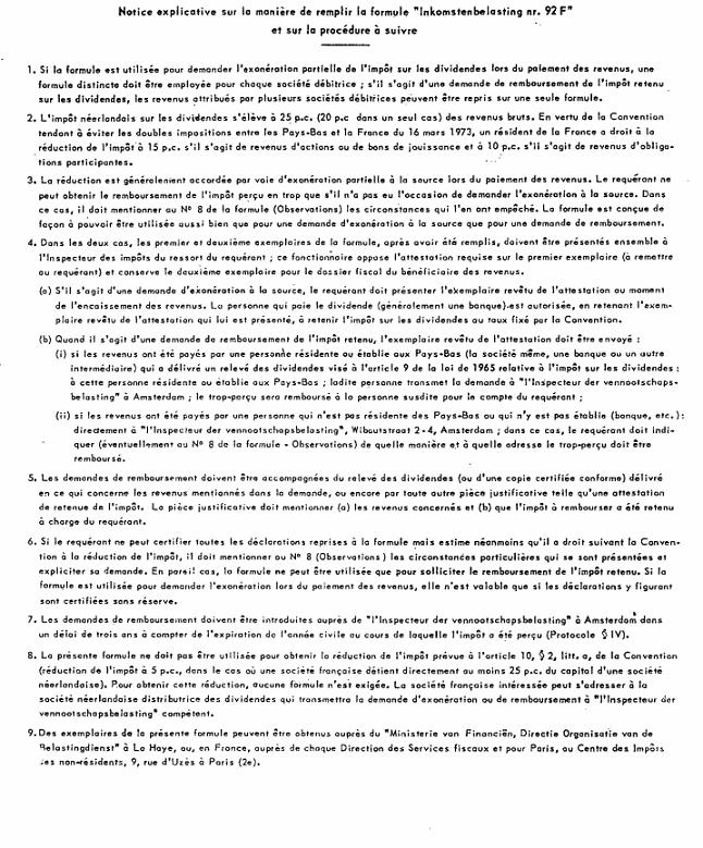 FORMULAIRE - INT - Demande d'exonération ou de remboursement partiels de l'impôt néerlandais sur les dividendes (7)