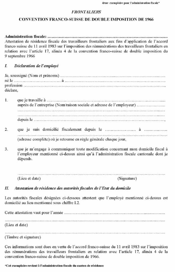 FORMULAIRE - INT - Attestation de résidence fiscale suisse des travailleurs frontaliers résidents suisses (image5)