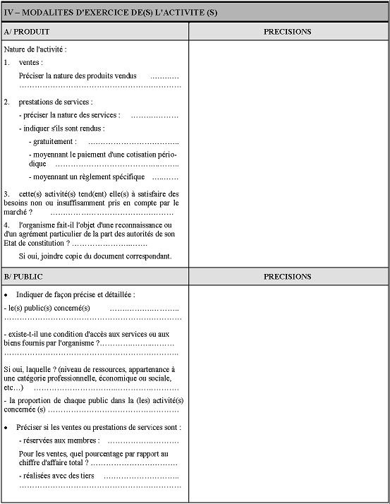 Questionnaire à remplir par les organismes à but non lucratif des Etats de l'Union Européenne autres que la France et des autres Etats de l'Espace Economique Européen ayant conclu avec la France une convention d'assistance administrative en vue de lutter contre la fraude et l'évasion fiscales